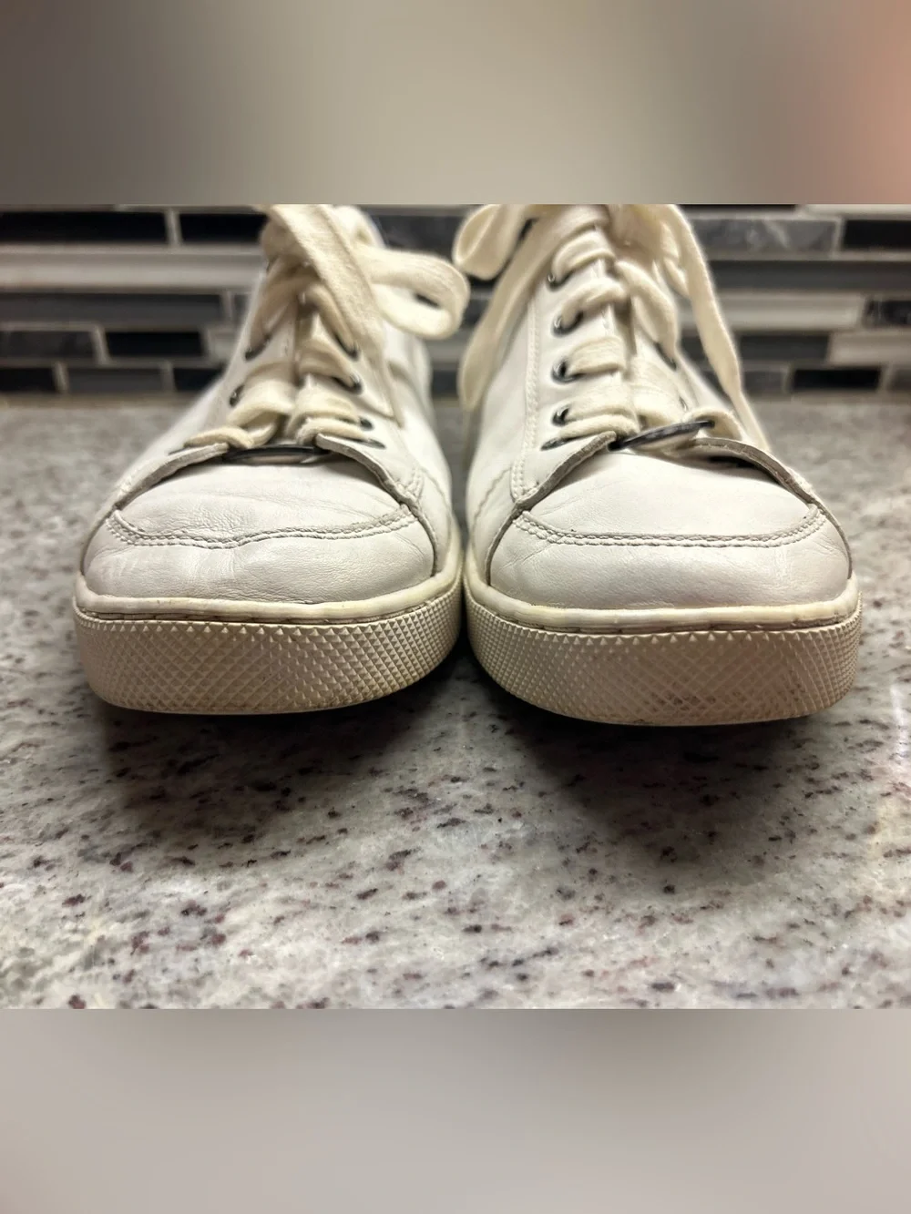 Coach Porter off white Leather Lace-Up Sneakers with Floral Heel size 11